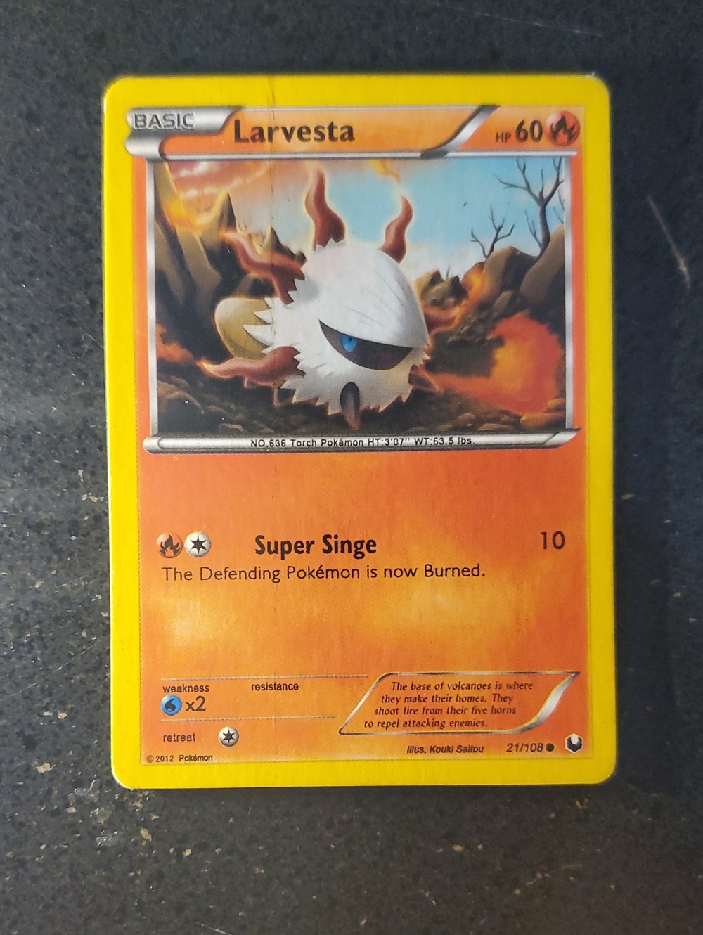 Larvesta Trading Card — Yellow